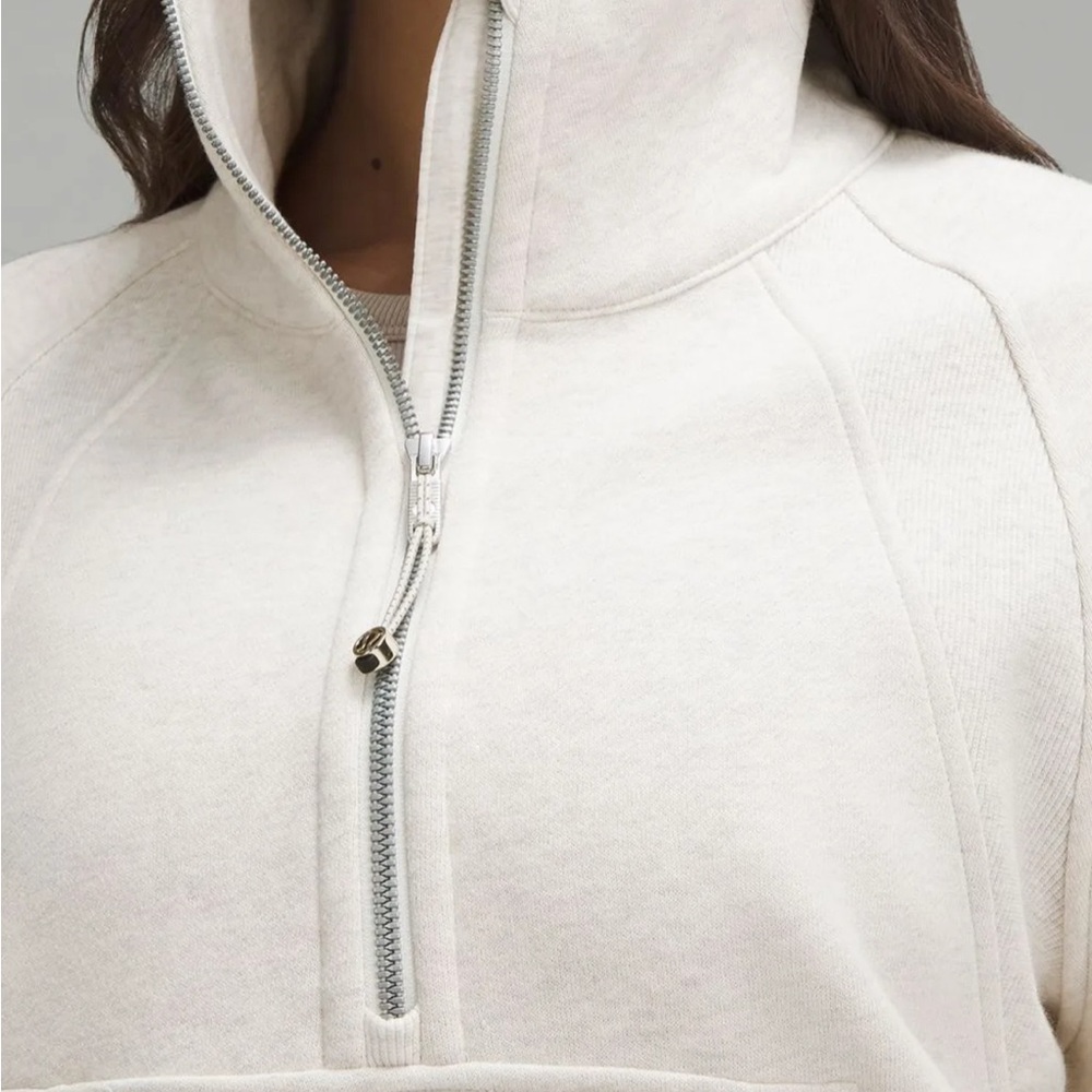 Lululemon Athletica Scuba Oversized Funnel Neck Heathered Bone Sz. XL/ XXL - Picture 7 of 12